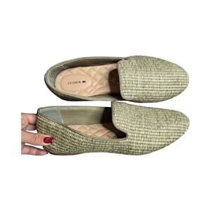 Birdies The Starling Raffia Flats in Cypress Size: 8.5
